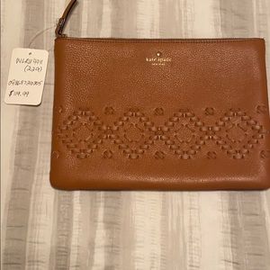 New  Kate Spade clutch/pouch brown leather Boho